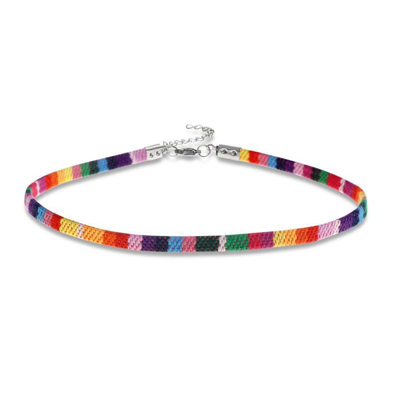 Braided Rainbow Rope Choker