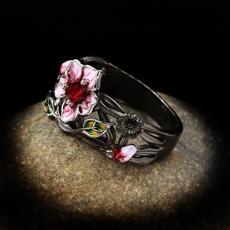 Black flower ๐ธ Ring