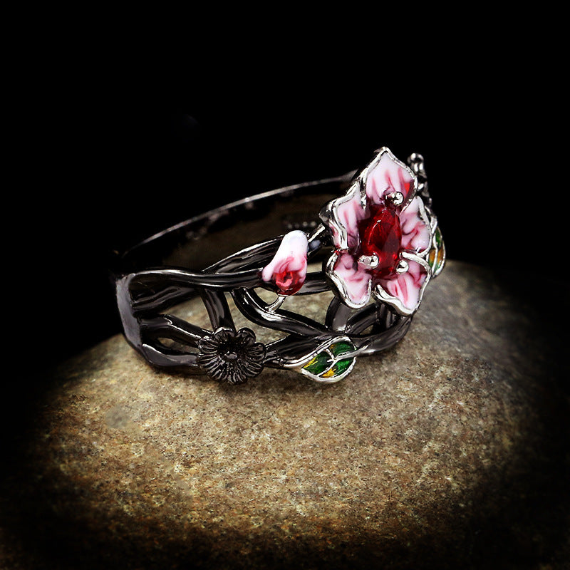 Black flower ๐ธ Ring