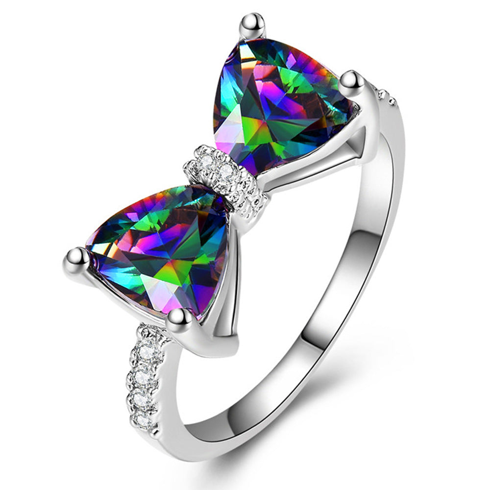 Cute Bow Zircon Ring