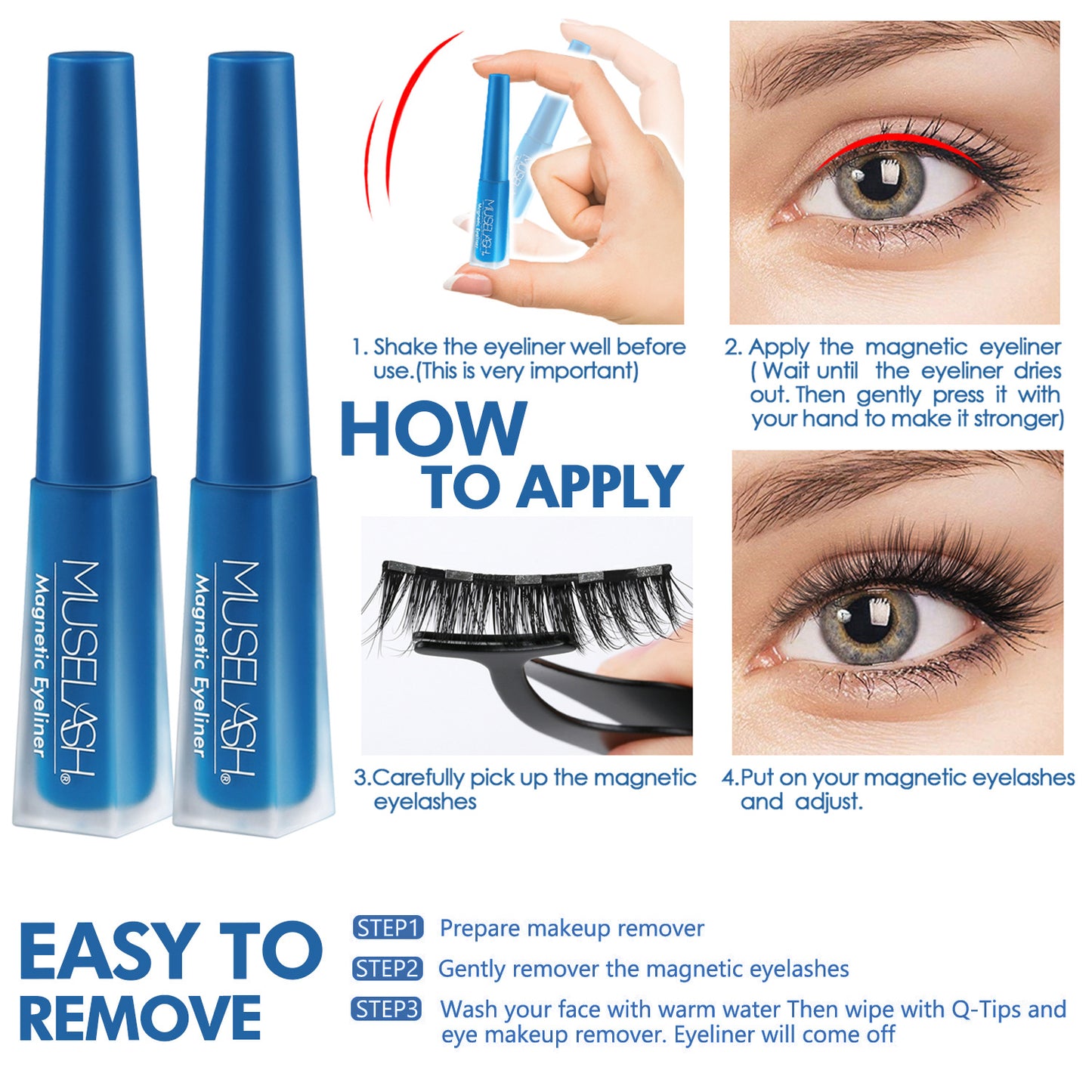 Magnetic Eyelash with Liquid