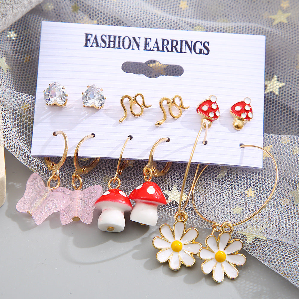 Fashion Flower Mushroom Earrings