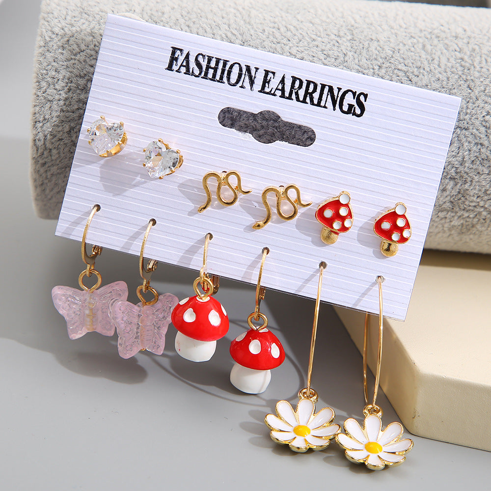 Fashion Flower Mushroom Earrings