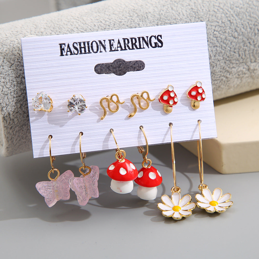 Fashion Flower Mushroom Earrings