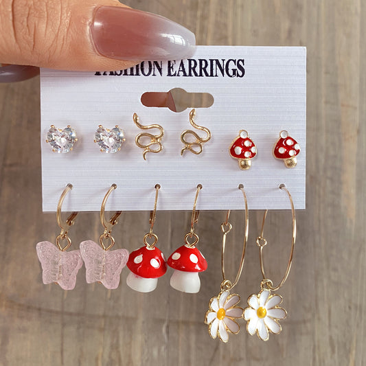 Fashion Flower Mushroom Earrings