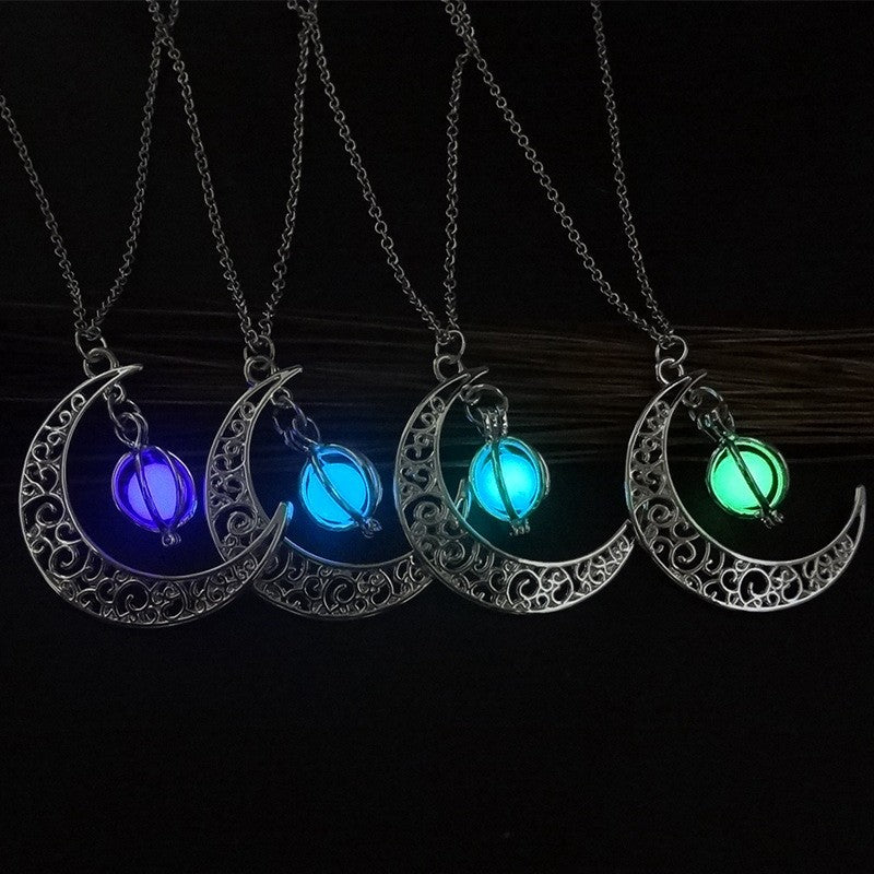 Natural Moon Glowing Stone Charm Luminous