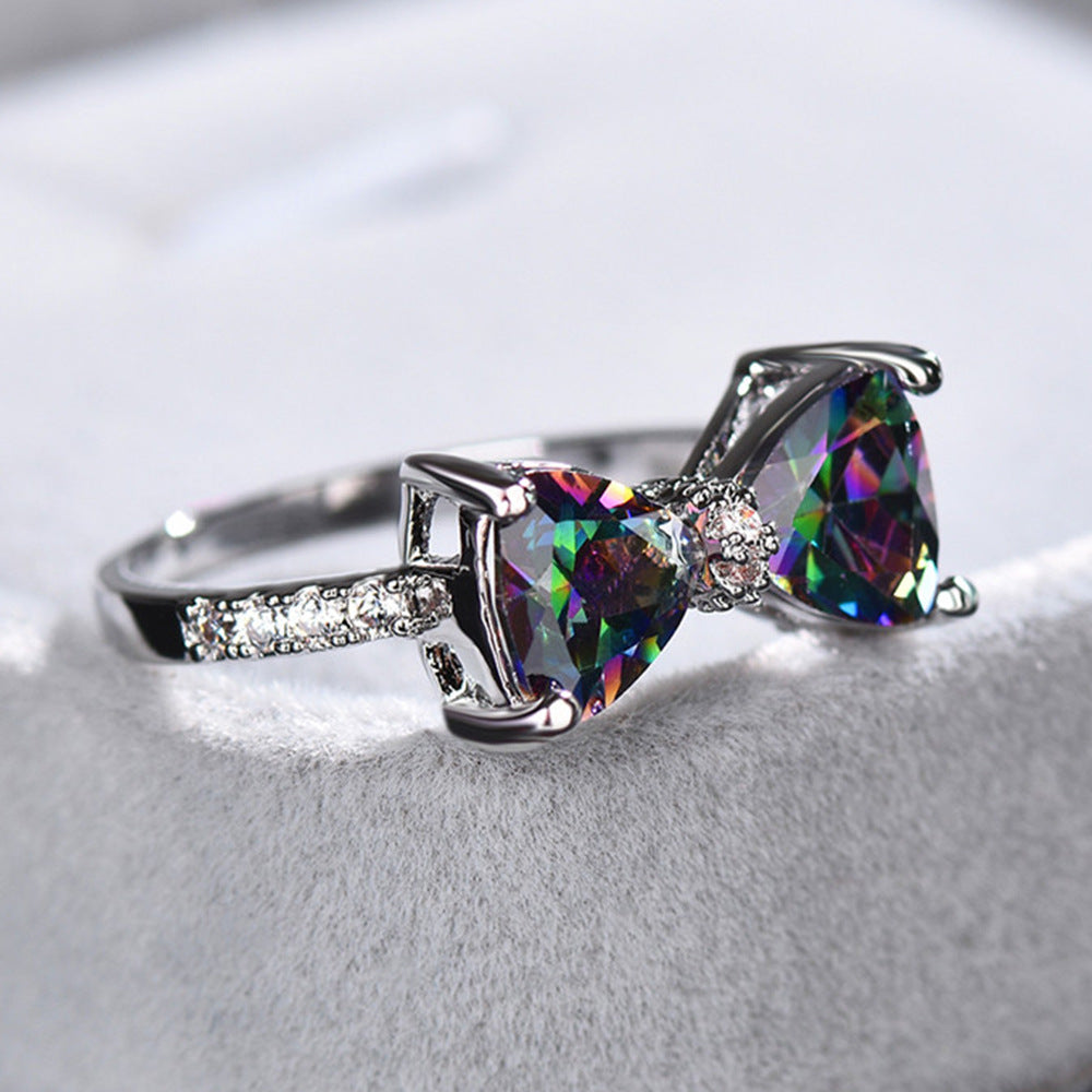 Cute Bow Zircon Ring