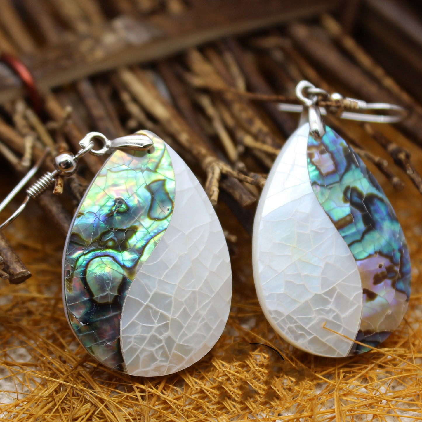 Drop Abalone Shell Earrings