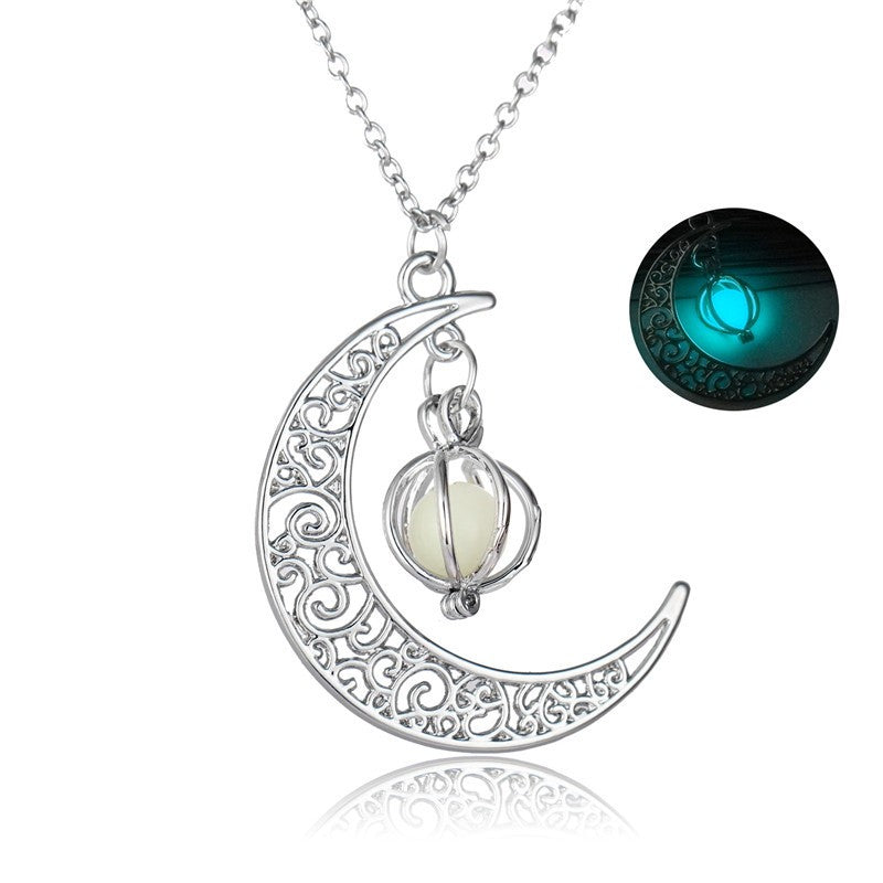 Natural Moon Glowing Stone Charm Luminous