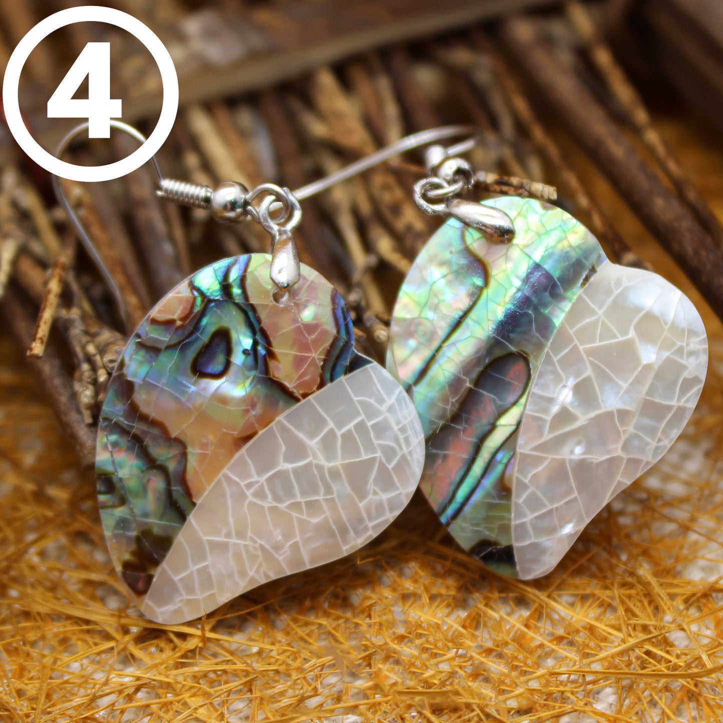 Drop Abalone Shell Earrings