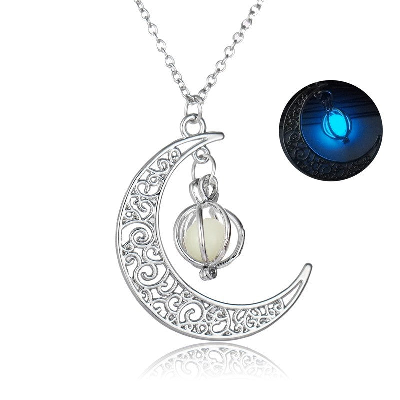 Natural Moon Glowing Stone Charm Luminous