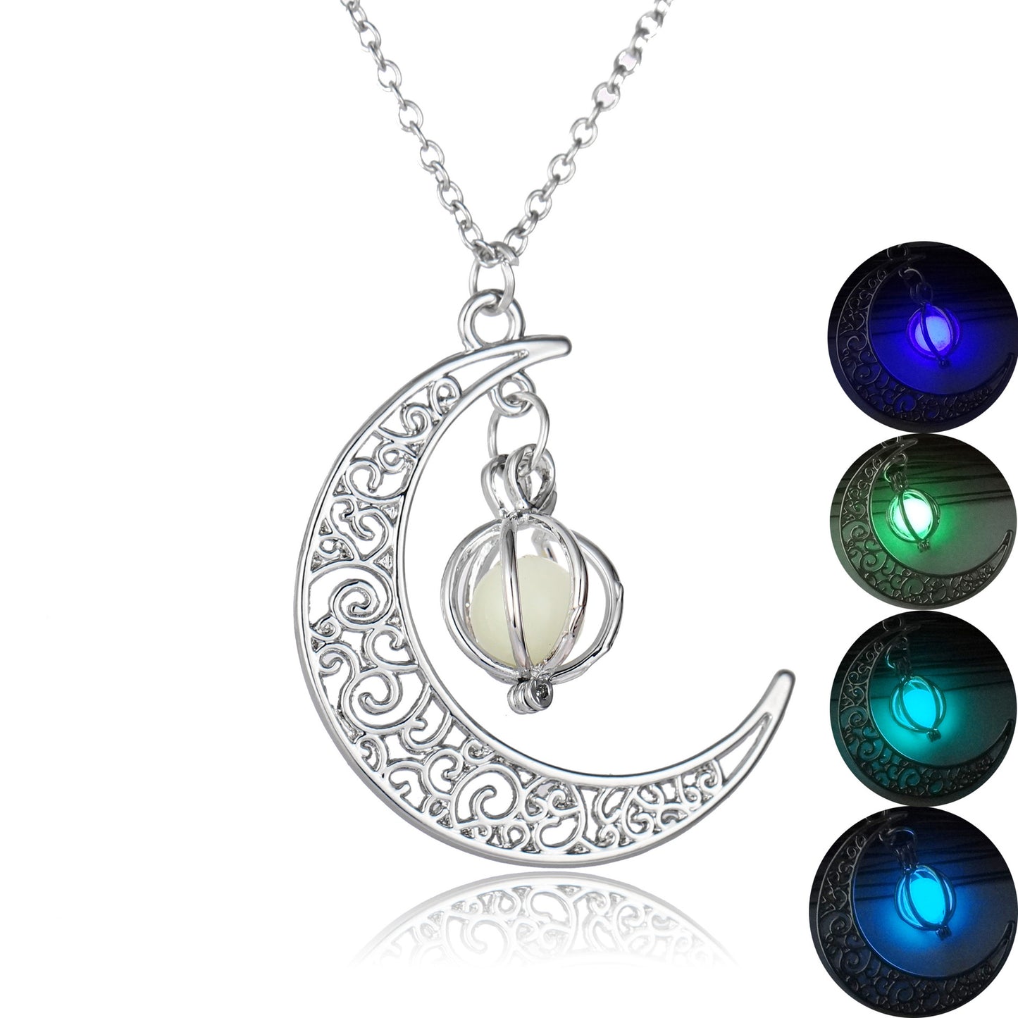 Natural Moon Glowing Stone Charm Luminous