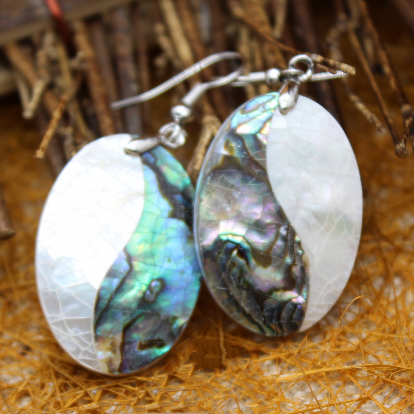 Drop Abalone Shell Earrings