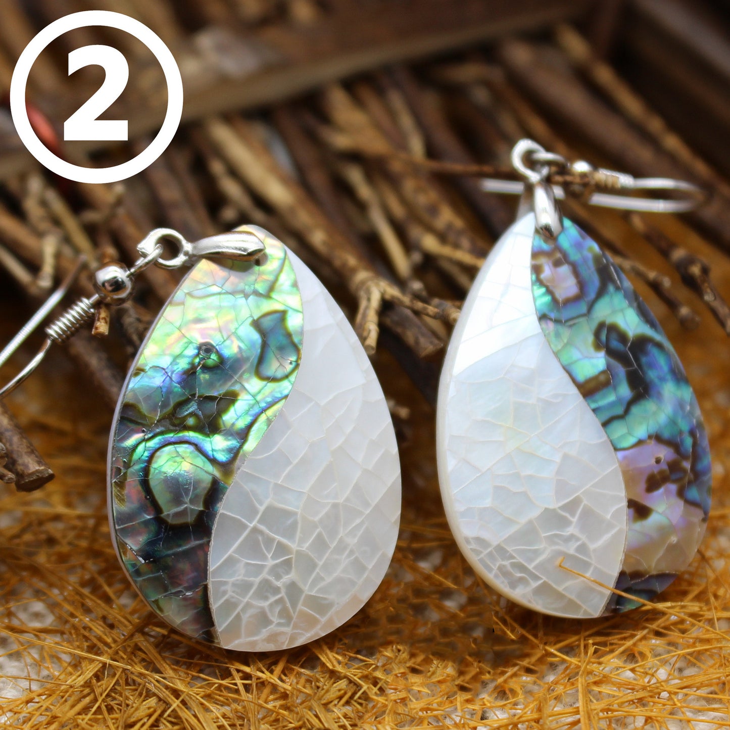 Drop Abalone Shell Earrings